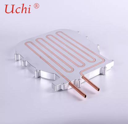 Pelat Pendingin Air Anti Anodizing Al 6063 / Al 6061 Dengan Tabung Tembaga