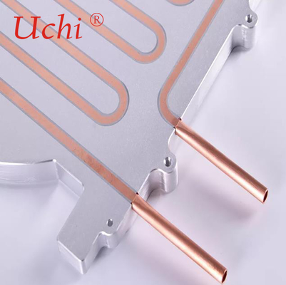 Pelat Pendingin Air Anti Anodizing Al 6063 / Al 6061 Dengan Tabung Tembaga