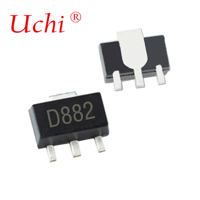 SOT-89 D882 NPN Transistor Elektronik Plastik Enkapsulasi Daya Dissipasi