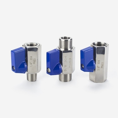 Piring pendingin air katup air 304 stainless steel Double luar dalam dan luar kawat Micro Mini Ball Valve