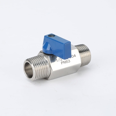 Piring pendingin air katup air 304 stainless steel Double luar dalam dan luar kawat Micro Mini Ball Valve