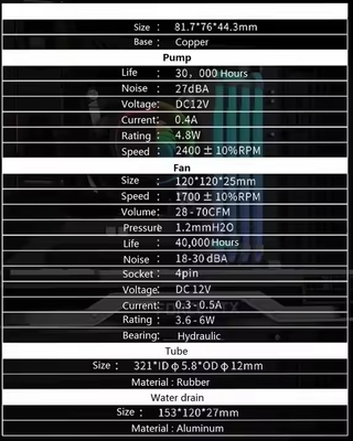 Penjualan Markup 120mm Liquid CPU Air Pump Cooler Untuk Komputer Gaming