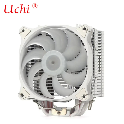 Putih 6 Pipe Computer Cpu Cooler Dual Fan RGB Heat Sink PC Komputer