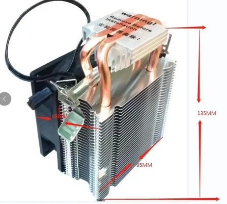 Pendinginan Sisi Vertikal Cpu Pendingin 92mm Fan 2 Tembaga Pipa Panas Pipa Untuk PC Komputer Universal Socket AMD Intel Processor IC