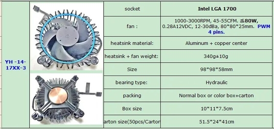 Aluminium Radiator CPU Cooler Low Noise Air Cooling Fan Cooler