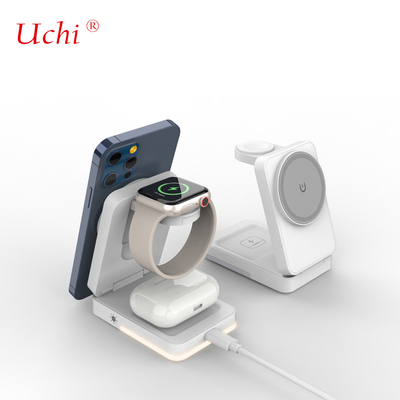 Private Mold G12 Lipat Multifungsi Pengecas Cepat Tiga-dalam-Satu Pengecas Wireless Untuk Smartphone Jam Tangan Headphone