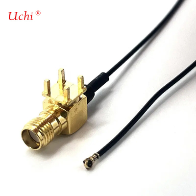 S-MA Wanita Jack Ekstensi Sudut Kanan Koaksial PCB Mount Untuk UFL UFL Konektor 1.13 Pigtail Kabel