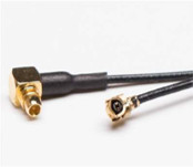 Low Loss 1.13mm Kabel Sudut Kanan MMCX Male Untuk MHF1 UFL Kabel Majelis