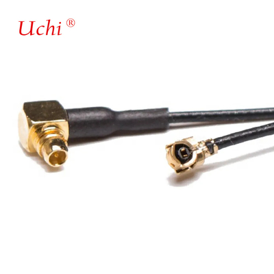 Low Loss 1.13mm Kabel Sudut Kanan MMCX Male Untuk MHF1 UFL Kabel Majelis