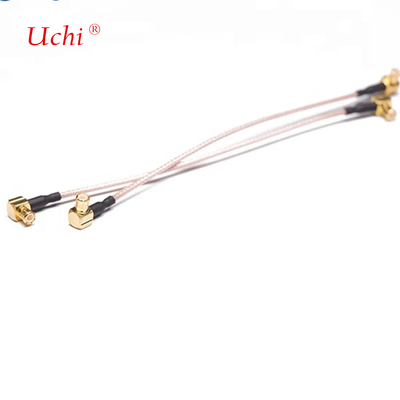Kabel Koaksial IoT 50 Ohm RG316 90 derajat MCX ke MCX Male Kabel Assembly