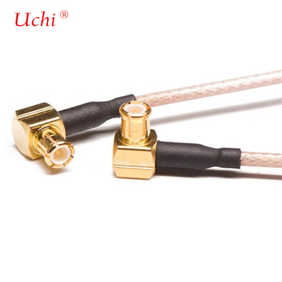 Kabel Koaksial IoT 50 Ohm RG316 90 derajat MCX ke MCX Male Kabel Assembly