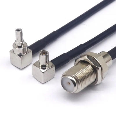 CRC9JW/FK Kabel Sambungan Koaksial Frekuensi Tinggi RG174 CRC9 Pria Bent F Wanita 15CM Kabel RF Semua Tembaga