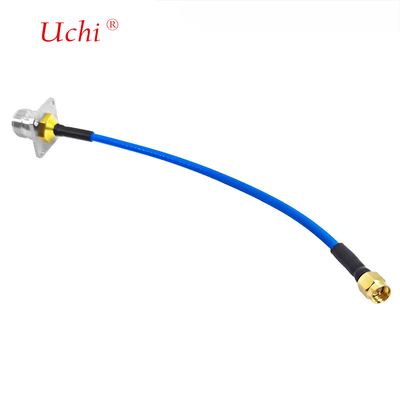 SMA Plug Male To N Type Female Jack Flange Panel Mount Connector Untuk SS405 SS-405 Superflex RF Pigtail Ekstensi Kabel
