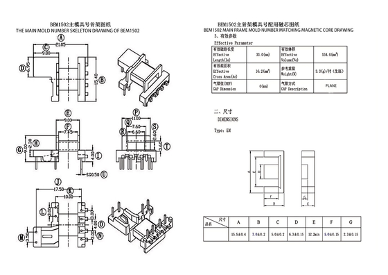 BEM1502 EM15 Transformator Lini Listrik Distribusi PIN4+2+2 Terluas Horizontal