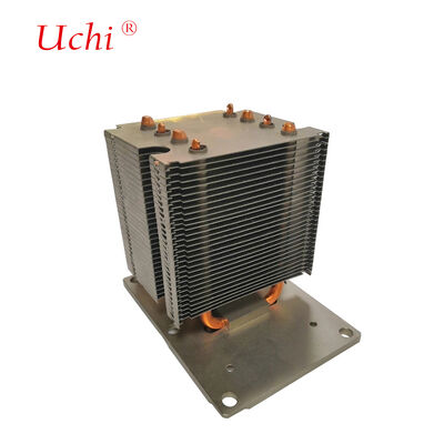 Aluminium Buckle Fin ditumpuk Aktif CPU Heatsink