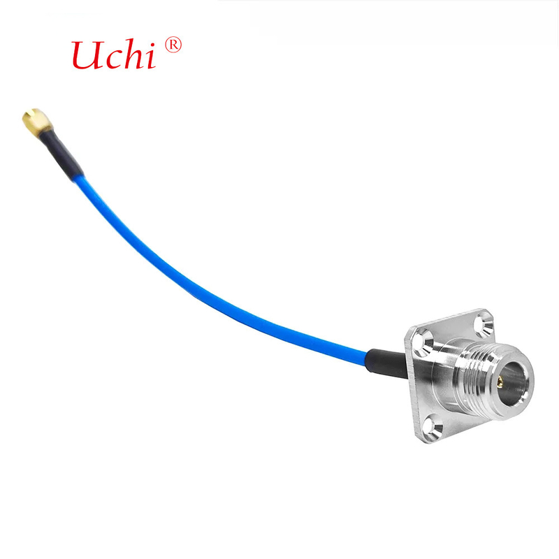 SMA Plug Male To N Type Female Jack Flange Panel Mount Connector Untuk SS405 SS-405 Superflex RF Pigtail Ekstensi Kabel