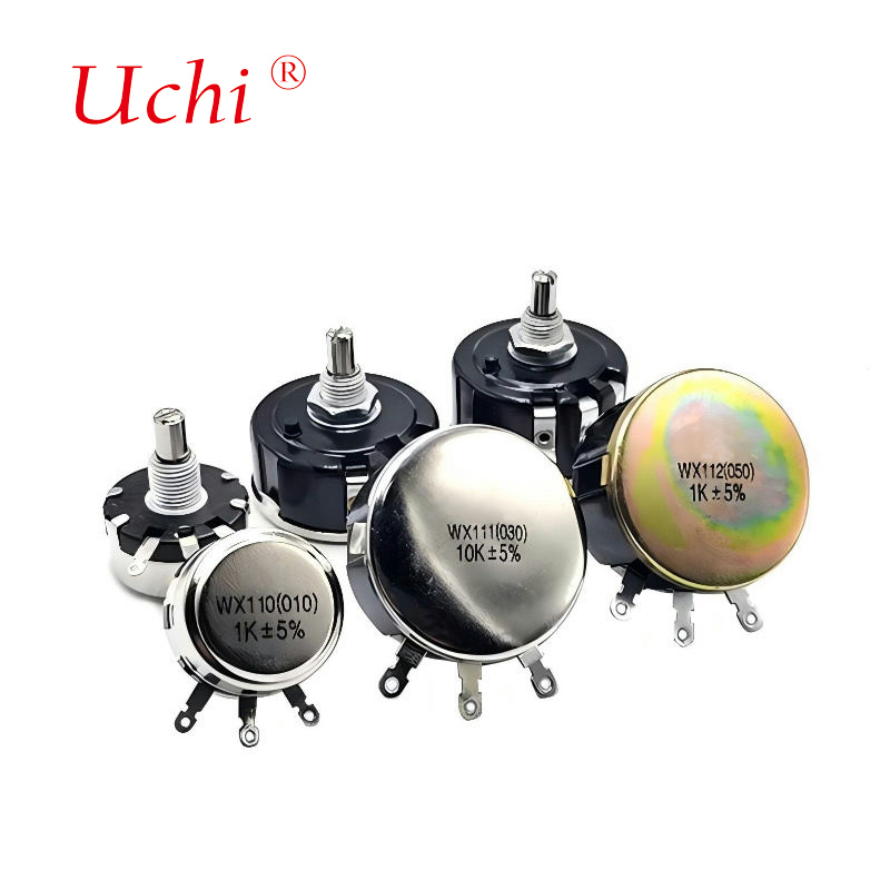 Potensiometer Lilitan Putar Tunggal WX111 Resistor yang Dapat Disesuaikan 1w Potensiometer Putar Presisi